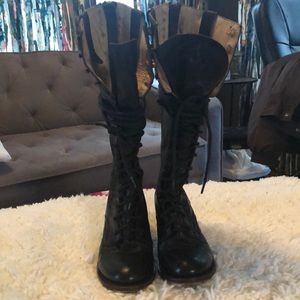 Women’s leather granny boots